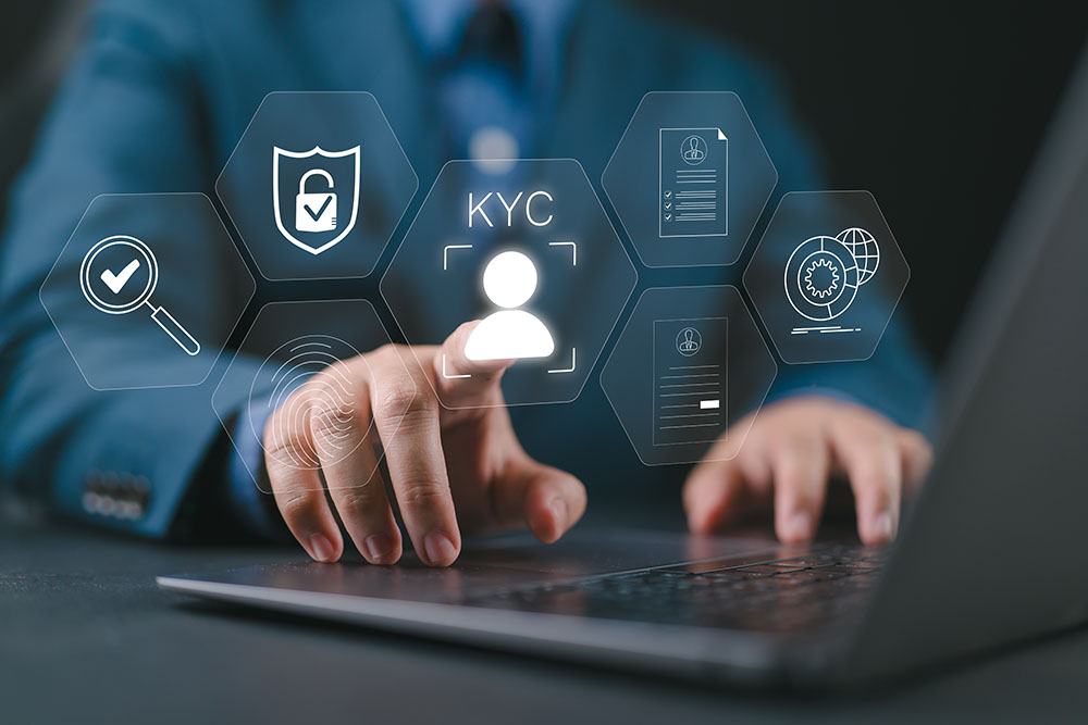 Interactive KYC compliance interface with the user.